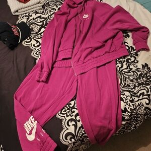 Pink nike jacket and sweats